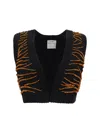 Forte Forte Beaded Cotton Vest In Nero