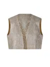 Forte Forte Embellished Metallic Sleeveless Jacket In Gold