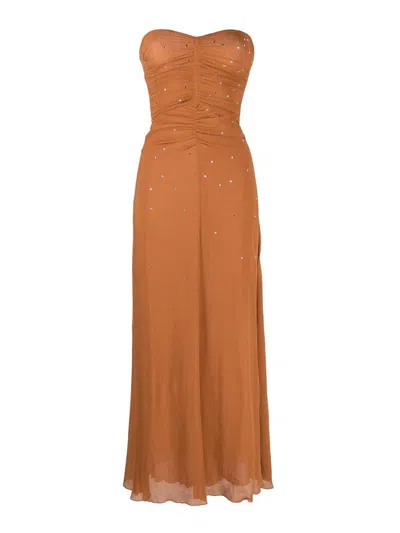 Forte Forte Maxi Bustier Dress In Brown