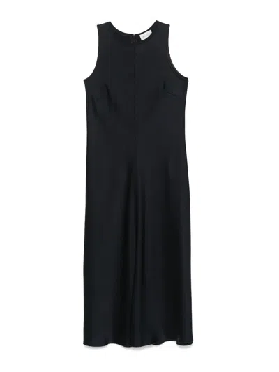 Forte Forte Satin Crew Dress In Negro