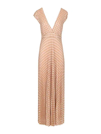 Forte Forte Diamond Jersey Plisse Dress In Multi