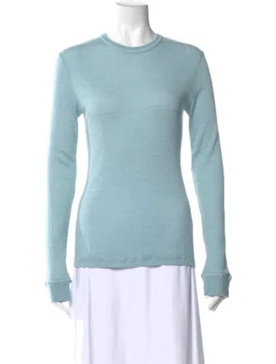 Pre-owned Forte Forte Virgin Wool Crew Neck Top W/ Tags In Blue