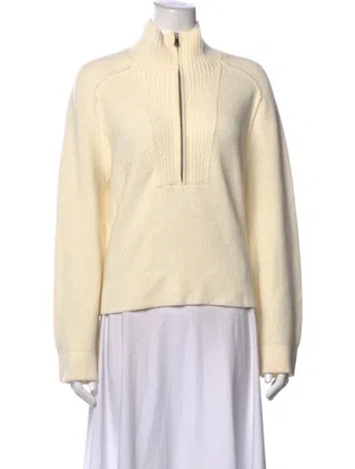 Pre-owned Forte Forte Virgin Wool Mock Neck Sweater In Neutral