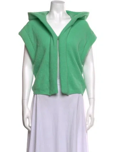 Pre-owned Forte Forte Virgin Wool Open Front Sweater In Green