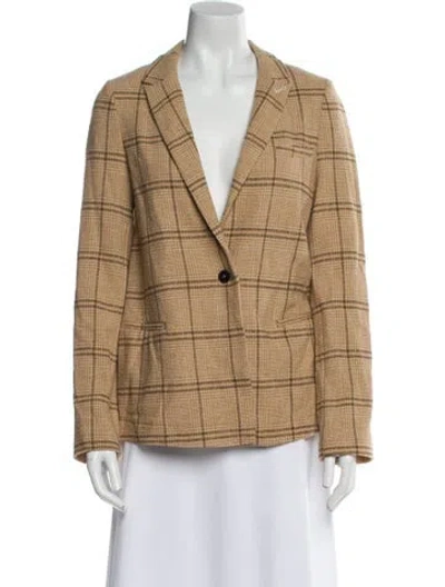 Pre-owned Forte Forte Virgin Wool Plaid Print Blazer In Neutral