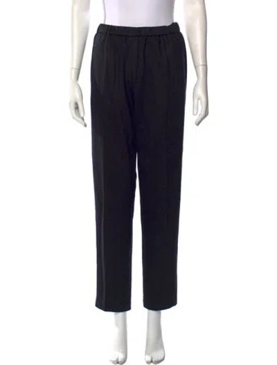 Pre-owned Forte Forte Virgin Wool Straight Leg Pants In Black