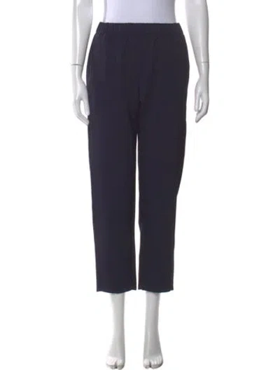 Pre-owned Forte Forte Virgin Wool Straight Leg Pants In Blue