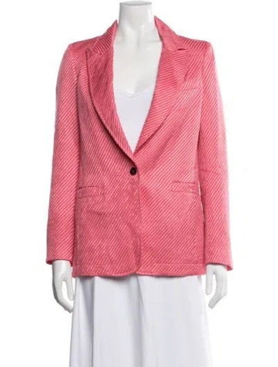Pre-owned Forte Forte Virgin Wool Striped Blazer In Pink