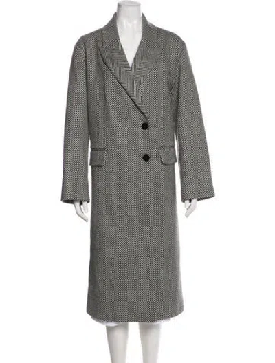 Pre-owned Forte Forte Virgin Wool Striped Coat In Gray