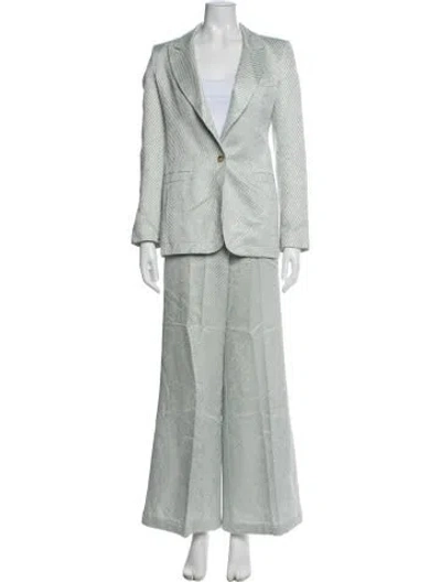 Pre-owned Forte Forte Virgin Wool Striped Pantsuit In Green
