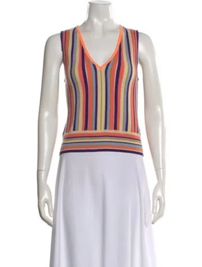 Pre-owned Forte Forte Virgin Wool Striped Top In Pink