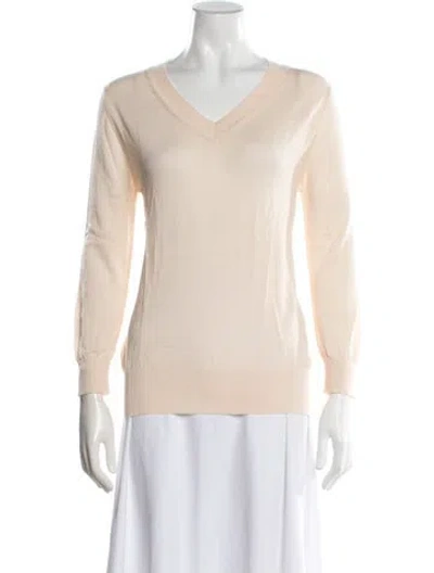 Pre-owned Forte Forte Virgin Wool V-neck Sweater In Neutral