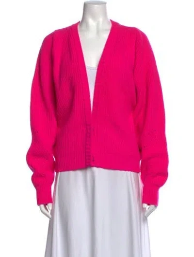 Pre-owned Forte Forte Virgin Wool V-neck Sweater In Pink
