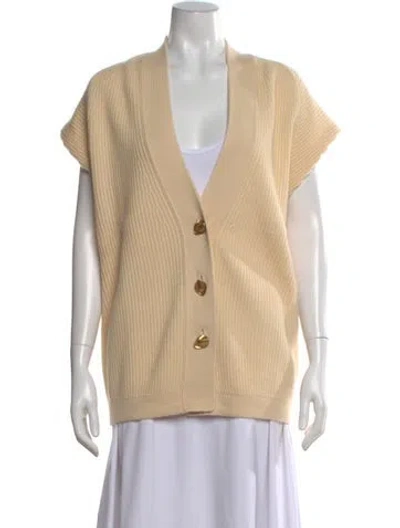 Pre-owned Forte Forte Virgin Wool V-neck Sweater W/ Tags In Neutral