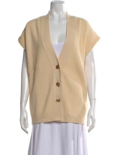 Pre-owned Forte Forte Virgin Wool V-neck Sweater W/ Tags In Neutral