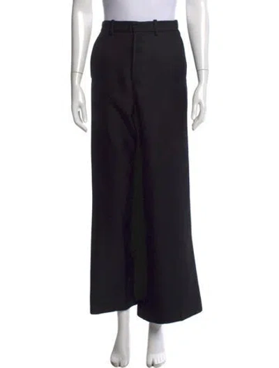 Pre-owned Forte Forte Virgin Wool Wide Leg Pants In Black