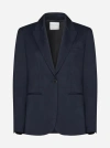 Forte Forte Viscose And Wool Single-breasted Blazer In Midnight Blue