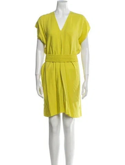 Pre-owned Forte Forte V-neck Knee-length Dress In Yellow