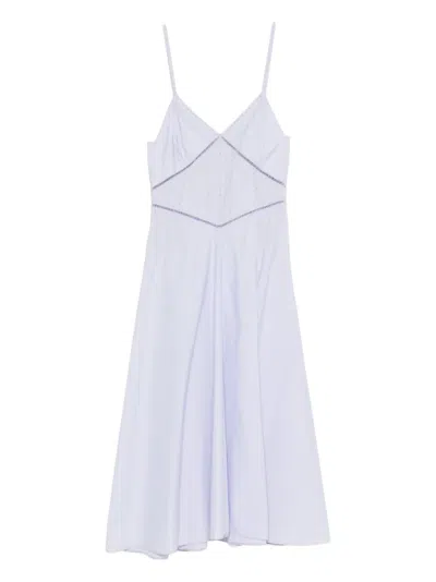 Forte Forte Kleid Mit V-ausschnitt In White