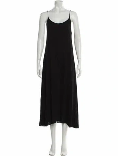 Pre-owned Forte Forte V-neck Long Dress In Black