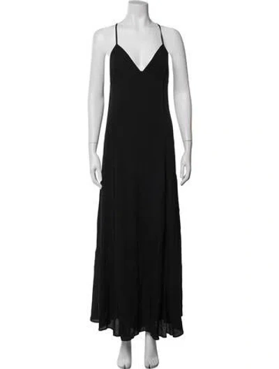Pre-owned Forte Forte V-neck Long Dress In Blue