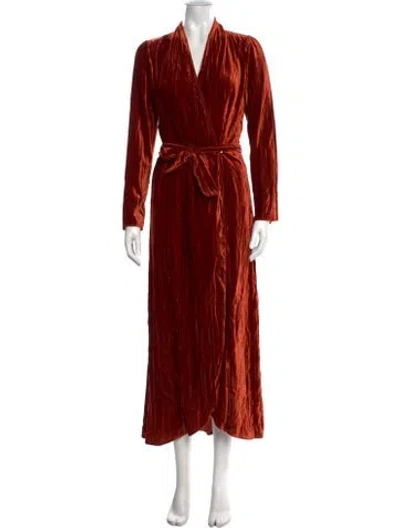 Pre-owned Forte Forte V-neck Long Dress In Orange