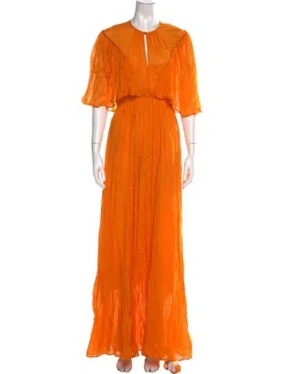 Pre-owned Forte Forte V-neck Long Dress In Orange