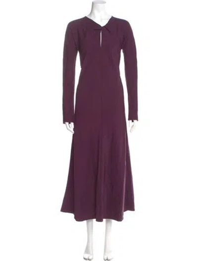 Pre-owned Forte Forte V-neck Long Dress In Purple