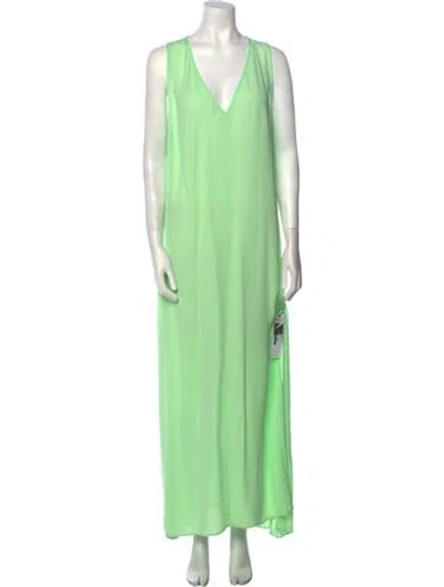 Pre-owned Forte Forte V-neck Long Dress W/ Tags In Green