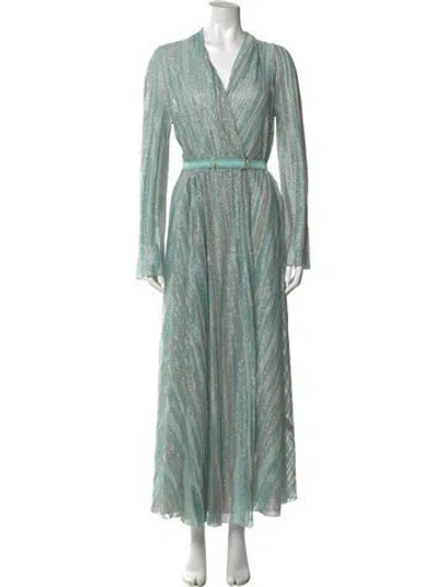 Pre-owned Forte Forte V-neck Long Dress W/ Tags In Green