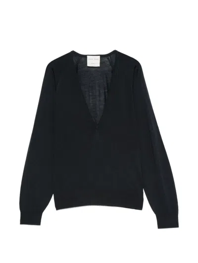 Forte Forte V-neck Long-sleeve Sweater In Black