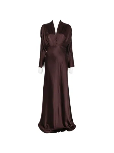 Forte Forte V-neck Maxi Dress In Brown
