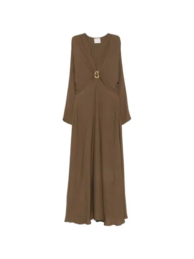 Forte Forte V-neck Maxi Dress In Green