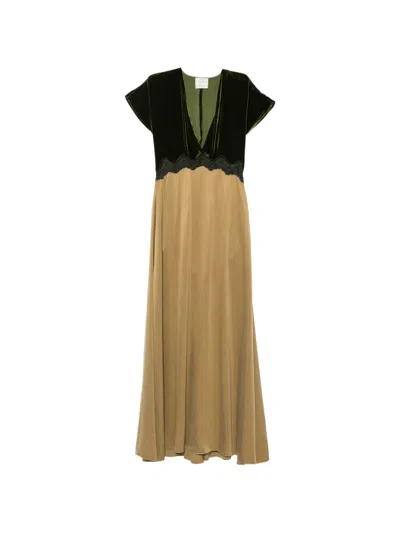 Forte Forte V-neck Maxi Dress In Purple