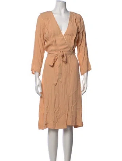 Pre-owned Forte Forte V-neck Midi Length Dress In Neutrals