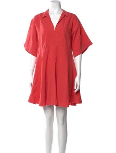 Pre-owned Forte Forte V-neck Mini Dress In Red