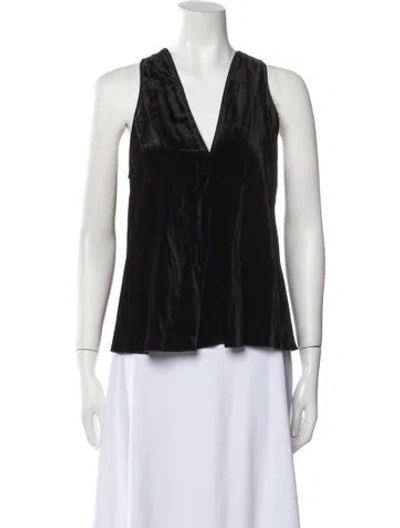 Pre-owned Forte Forte V-neck Sleeveless Blouse In Black