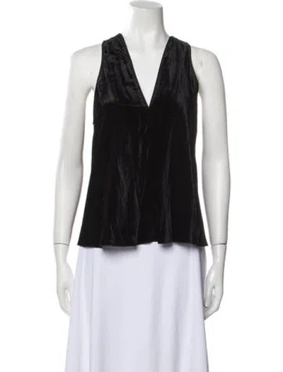 Pre-owned Forte Forte V-neck Sleeveless Blouse In Black