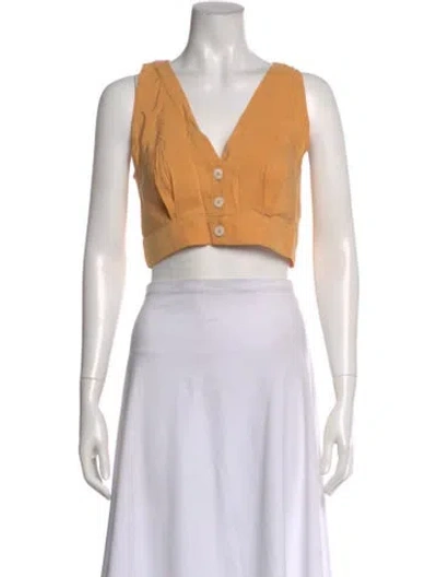 Pre-owned Forte Forte V-neck Sleeveless Crop Top