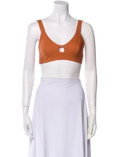 Pre-owned Forte Forte V-neck Sleeveless Crop Top In Neutral