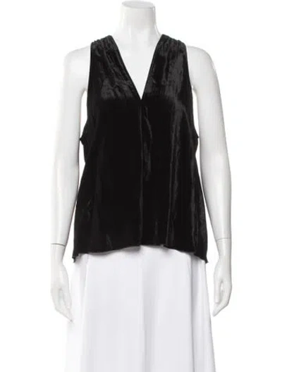 Pre-owned Forte Forte V-neck Sleeveless Top In Black