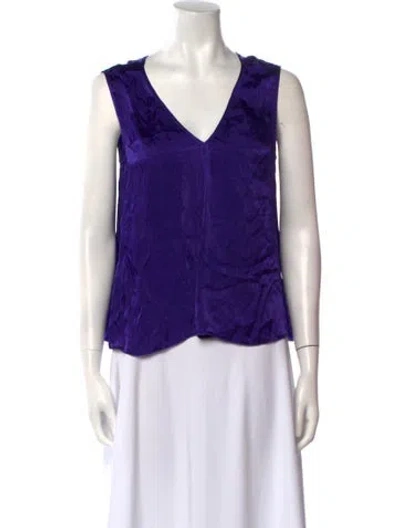 Pre-owned Forte Forte V-neck Sleeveless Top In Purple
