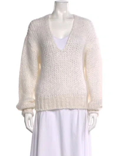 Pre-owned Forte Forte V-neck Sweater In White