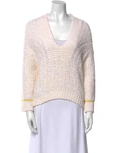 Pre-owned Forte Forte V-neck Sweater In White
