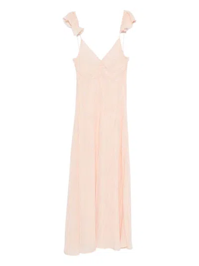 Forte Forte Ruffled-detail Maxi Dress In Pink