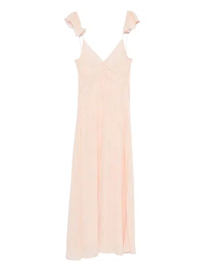 Forte Forte V-necked Long Dress In Pink