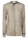 Forte Forte Voile Blouse With Leopard Print And Black Piping In Multi
