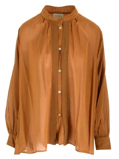 Forte Forte Voile Bohemian-style Shirt In Brown