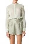 Forte Forte Voile Crystal Long Sleeve Shirt In Mint In Green