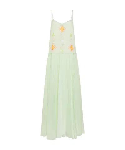 Forte Forte Voile Dress With Oniric Blossom Embroidered Detailing